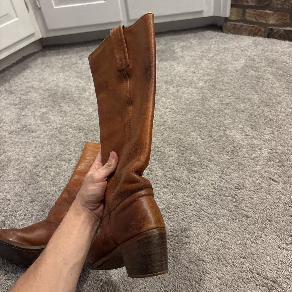 Vintage 70s FRYE Black Label Campus Boots 8760 Made in USA Leather Women's 6.5 B - Picture 12 of 16